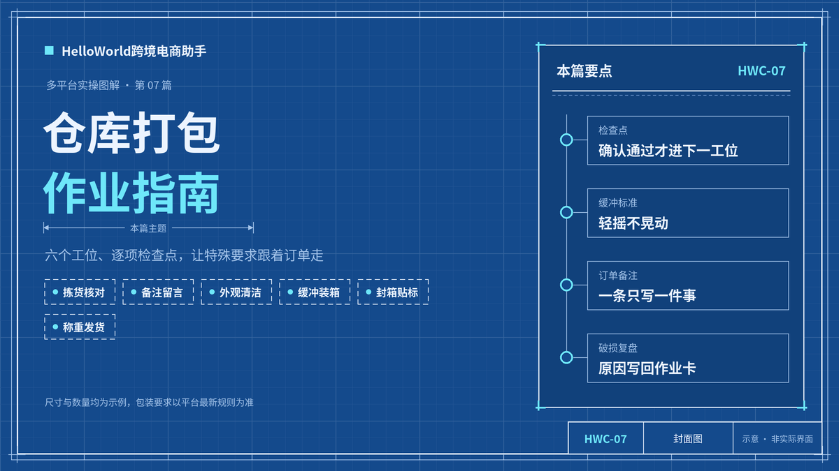 仓库打包作业指南：借助HelloWorld跨境电商助手的订单备注，把防破损检查点落到每一个包裹