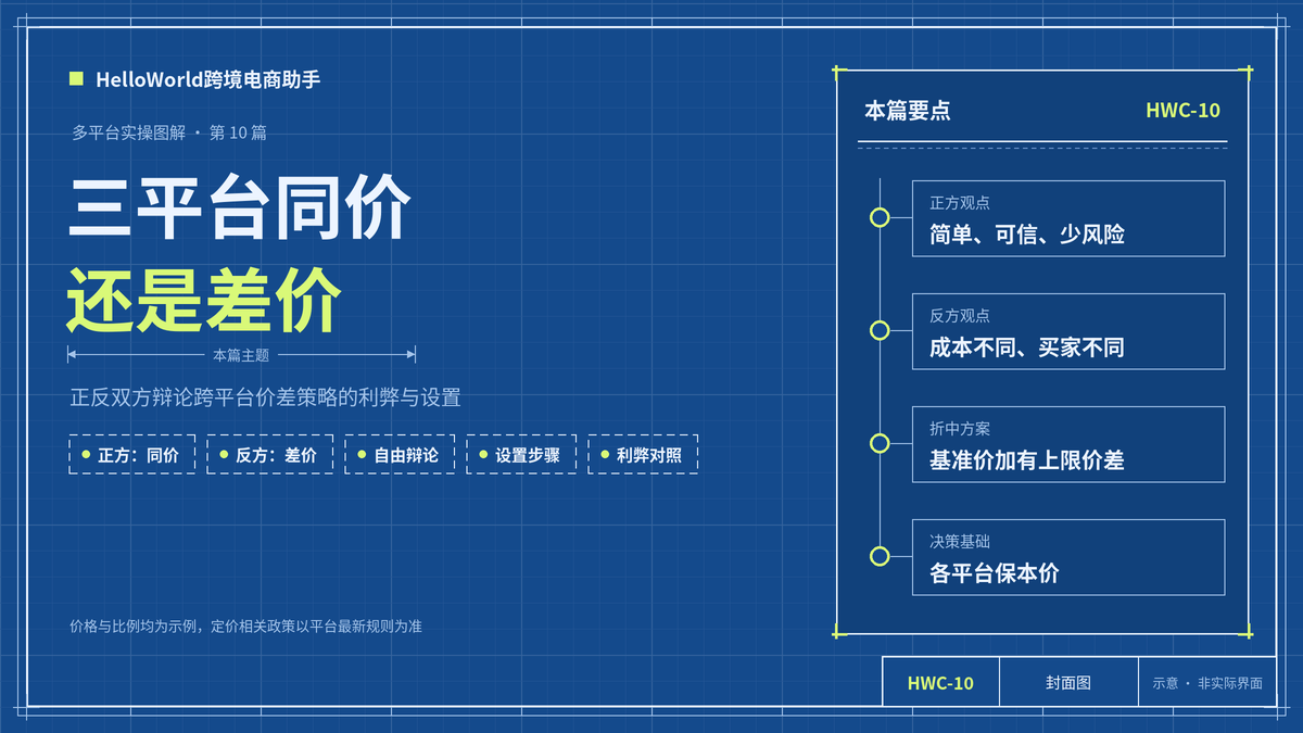 同款三平台要不要同价？正反双方围绕HelloWorld跨境电商助手跨平台价差设置的一场辩论