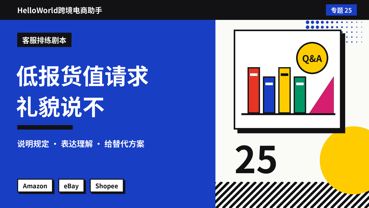 买家要求少报货值帮他避税怎么回?HelloWorld跨境电商助手礼貌拒绝的多语言模板