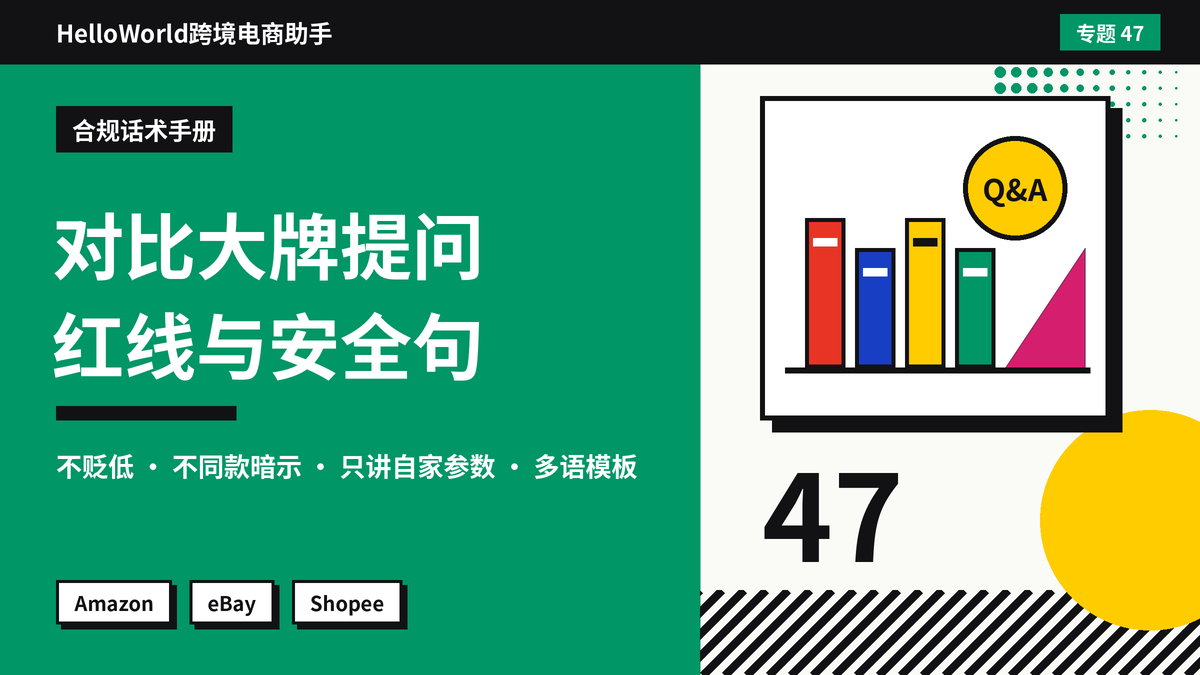 买家问”和某某大牌比哪个好”?HelloWorld跨境电商助手回答对比问题不违规的写法