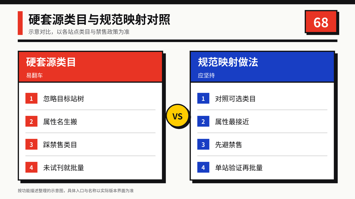硬套源类目与规范映射对照示意图