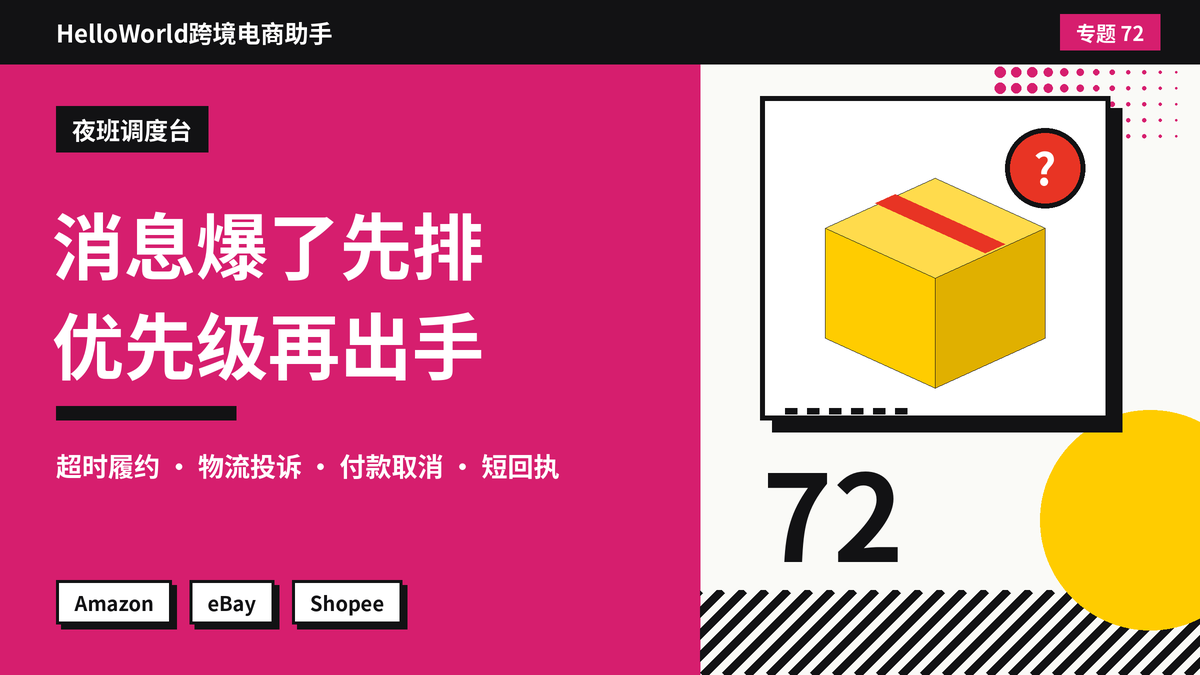 夜班一人值守消息爆仓怎么排？HelloWorld跨境电商助手夜间回复优先级与短回执规则