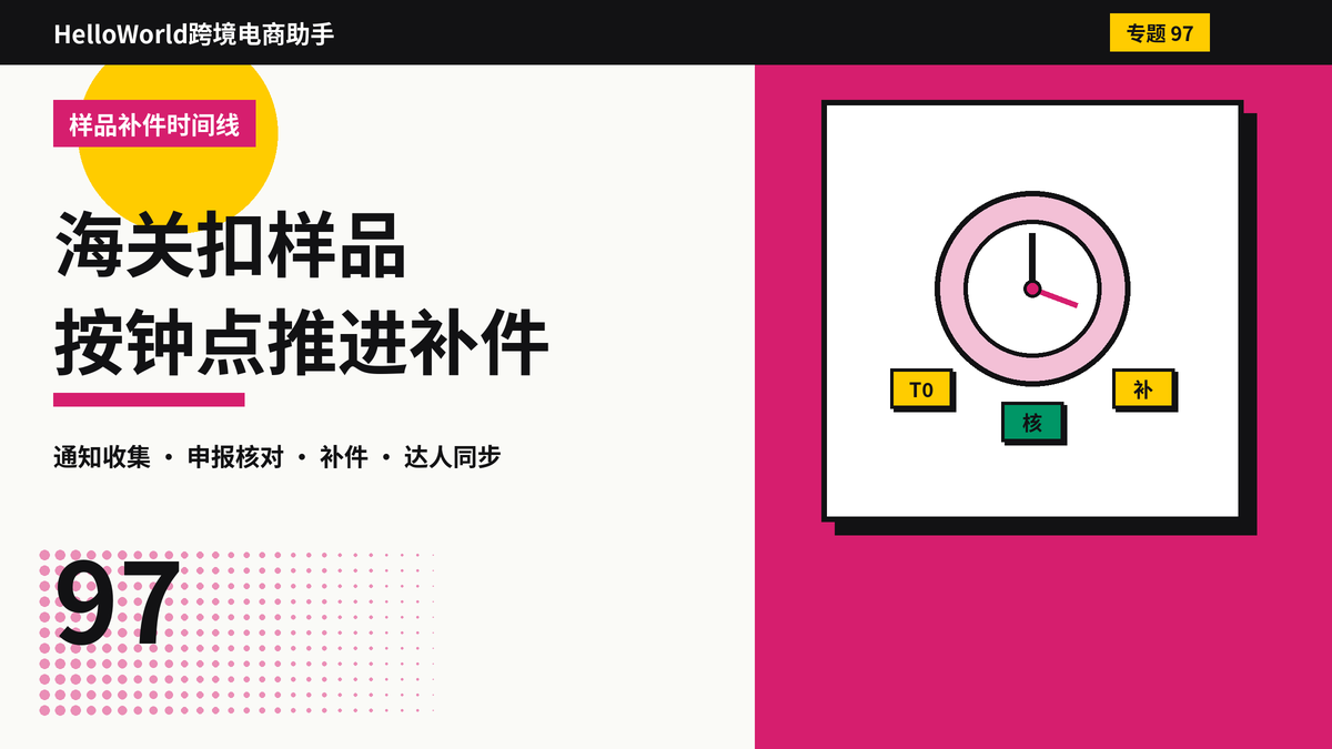 HelloWorld跨境电商助手寄售样品海关扣留补件封面图